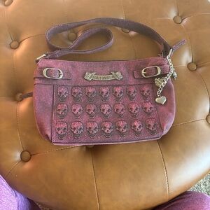 Harley-Davidson Maroon Skull Shoulder Bag